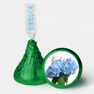 Blue Hydrangea Flowers Thank You Wedding Hershey®'s Kisses®