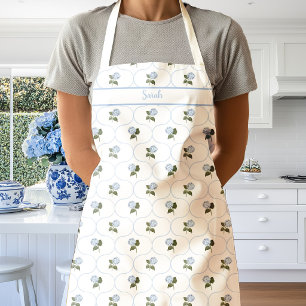 Blue Hydrangea Flowers Trellis Apron