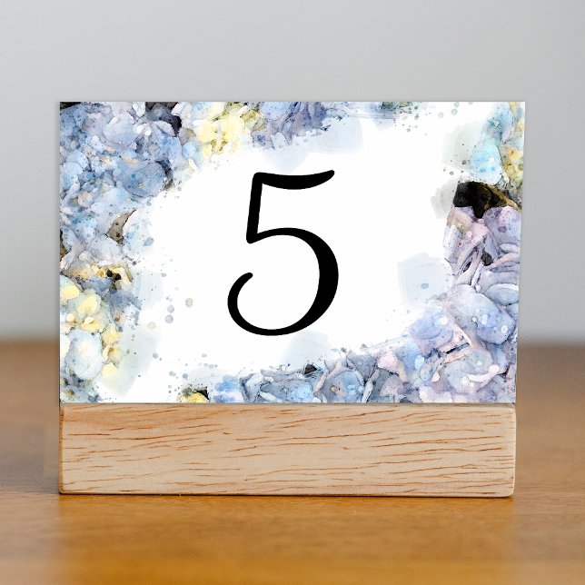 Blue Hydrangea Flowers Watercolor Table Numbers (Creator Uploaded)