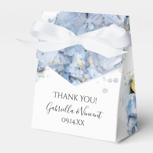 Blue Hydrangea Flowers Watercolor Wedding Favor Boxes