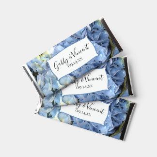 Blue Hydrangea Flowers Wedding Hershey Bar Favors