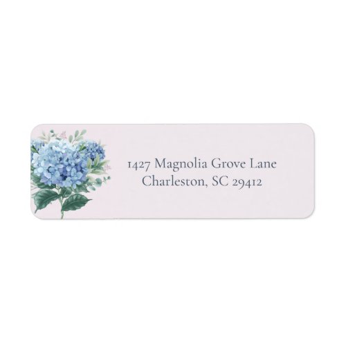 Blue Hydrangea Garden Return Address Label