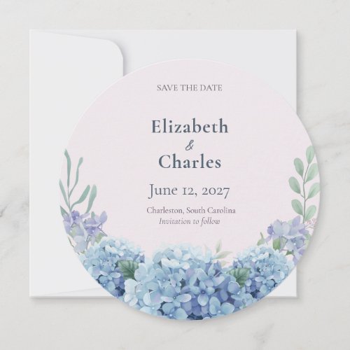 Blue Hydrangea Garden Save the Date