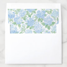 Blue Hydrangea Garden Watercolor Envelope Liners