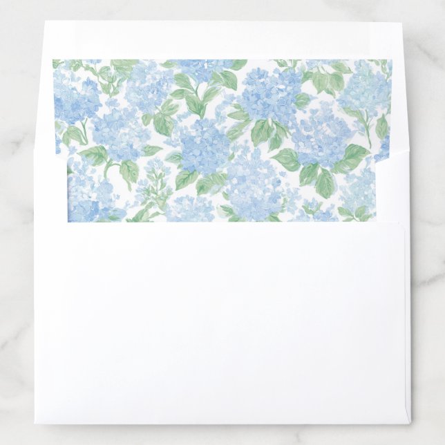Blue Hydrangea Garden Watercolor Envelope Liners (In Envelope)