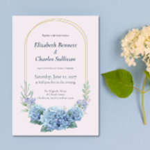 Blue Hydrangea Garden Wedding Invitation