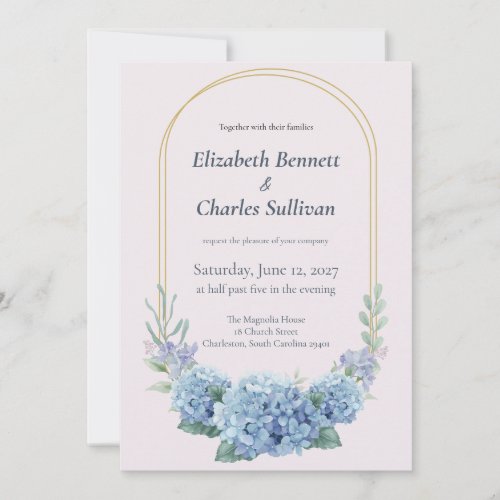 Blue Hydrangea Garden Wedding Invitation