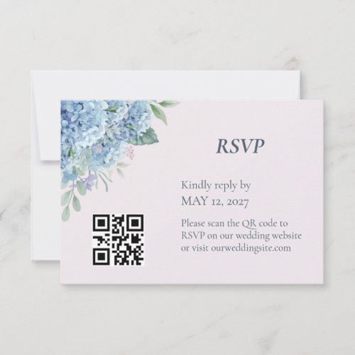 Blue Hydrangea Garden Wedding RSVP Card