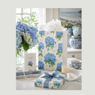Blue Hydrangea Gift Bag Light Blue Floral