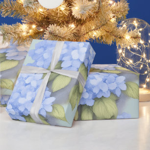 Blue Hydrangea Gift Wrapping Paper Roll