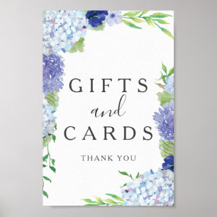 Blue Hydrangea Gifts and Cards Sign