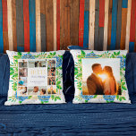 Blue Hydrangea Gold 40th Anniversary Photo Collage Throw Pillow<br><div class="desc">The Floral Blue Hydrangea Gold 40th Wedding Anniversary Photo Collage Pillow features beautiful watercolor with blue hydrangeas, greenery, and digital gold effect. It makes a beautiful wedding anniversary gift idea for a spring, summer anniversary party or other celebration. Beautiful custom anniversary pillow for a romantic anniversary gift idea! You can...</div>