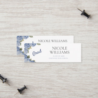 Blue Hydrangea Grad Personal Name Card