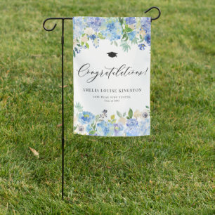 Blue Hydrangea Graduation Congratulations Garden Flag