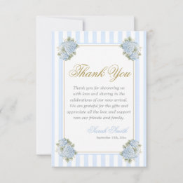 Blue Hydrangea Grand millennial Thank You Card
