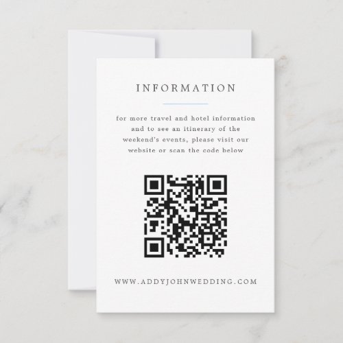 Blue Hydrangea Grand_millennial Wedding Info RSVP Card