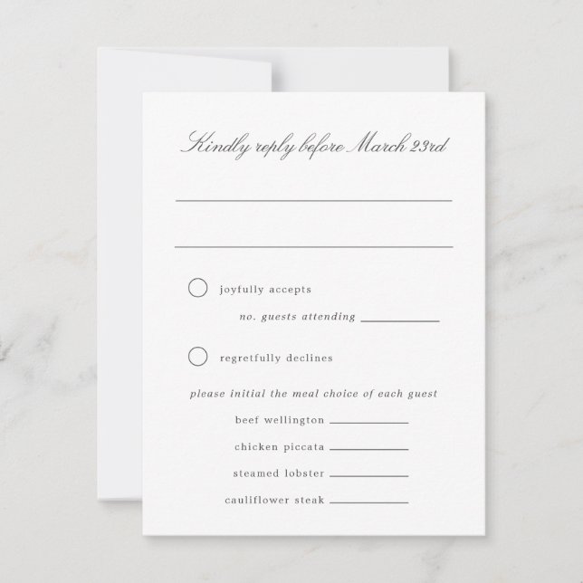 Blue Hydrangea Grand-millennial Wedding RSVP Card (Front)