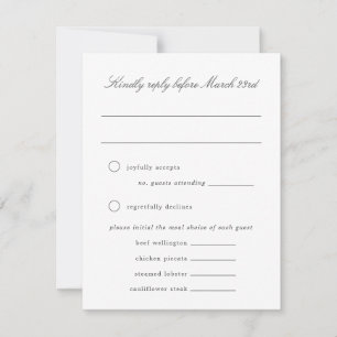 Blue Hydrangea Grand-millennial Wedding RSVP Card
