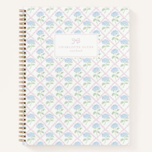 Blue Hydrangea, Grandmillennial Cottagecore Notebook