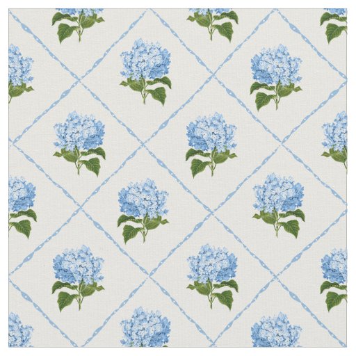 Blue Hydrangea Grandmillennial Fabric