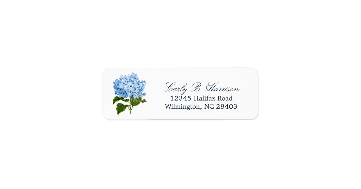 Blue Hydrangea Grandmillennial Return Address Label | Zazzle