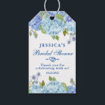 Blue Hydrangea  Greenery Bridal Shower Thank You Gift Tags<br><div class="desc">Attach these rustic chic tags to your wedding favors to say thank you to guests in summery style. All text is editable for ultimate customization.</div>