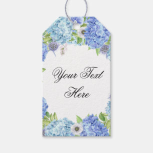 Blue Hydrangea Greenery Custom Favor Thank You Gift Tags