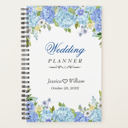 Blue Hydrangea Greenery  Floral Wedding Planner