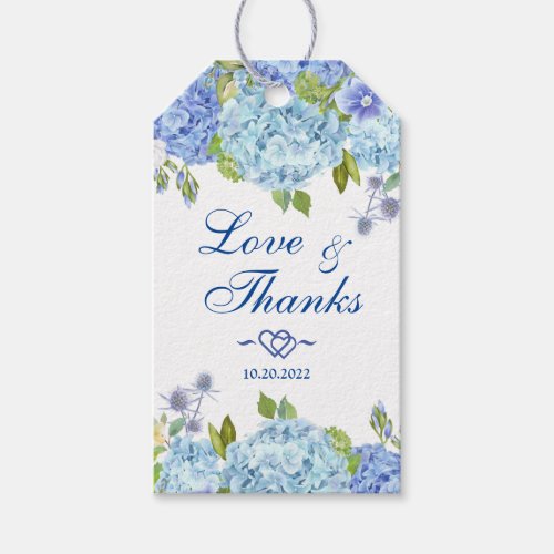 Blue Hydrangea  Greenery Gift Favor Tag Thank You