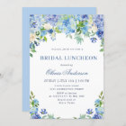 Blue Hydrangea Greenery Watercolor Bridal Luncheon