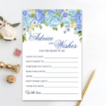 Blue Hydrangea Greenery Wishes & Advice Card<br><div class="desc">Enjoy your bridal shower with these funny games.
Personalize with the bride to be's name and date of shower. 
For further customization,  please click the "customize further" link. If you need help,  contact me please.</div>