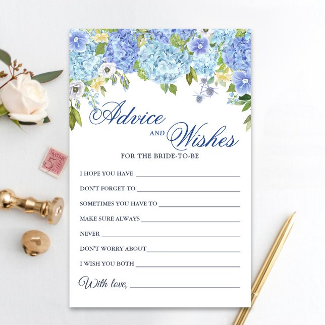 Blue Hydrangea Greenery Wishes & Advice Card (Creator Uploaded)
