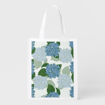 Blue Hydrangea Grocery Bag by Eclectic_Ramblings at Zazzle
