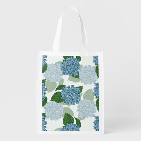 Blue Hydrangea Grocery Bag