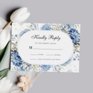Blue Hydrangea Guest Reply RSVP Card