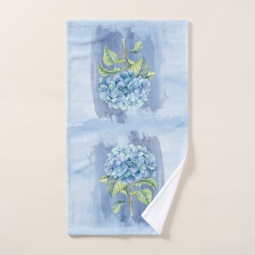 Blue Hydrangea hand towel workout towel