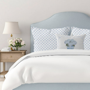 Blue Hydrangea in Chinoiserie Planter Lumbar Accent Pillow