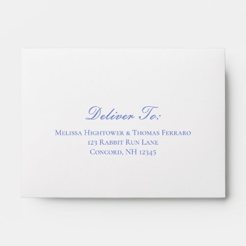 Blue Hydrangea Interior Print Self_Addressed RSVP Envelope