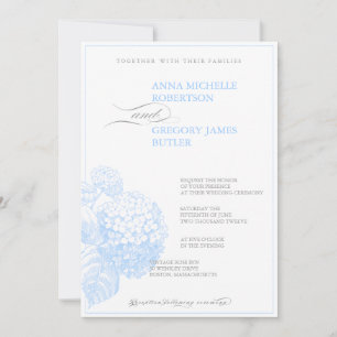 Blue Hydrangea Invitation