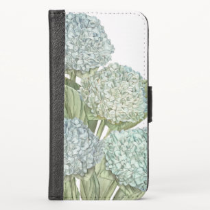 Blue Hydrangea iPhone X Wallet Case