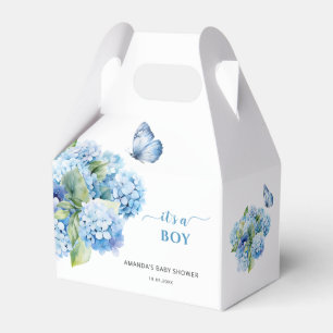 Blue Hydrangea It's a Boy Baby Shower Favor Boxes