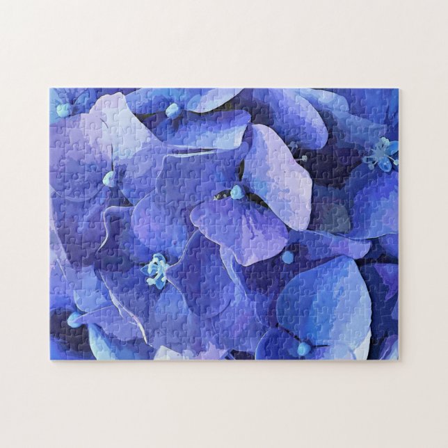 BLUE HYDRANGEA JIGSAW PUZZLE (Horizontal)