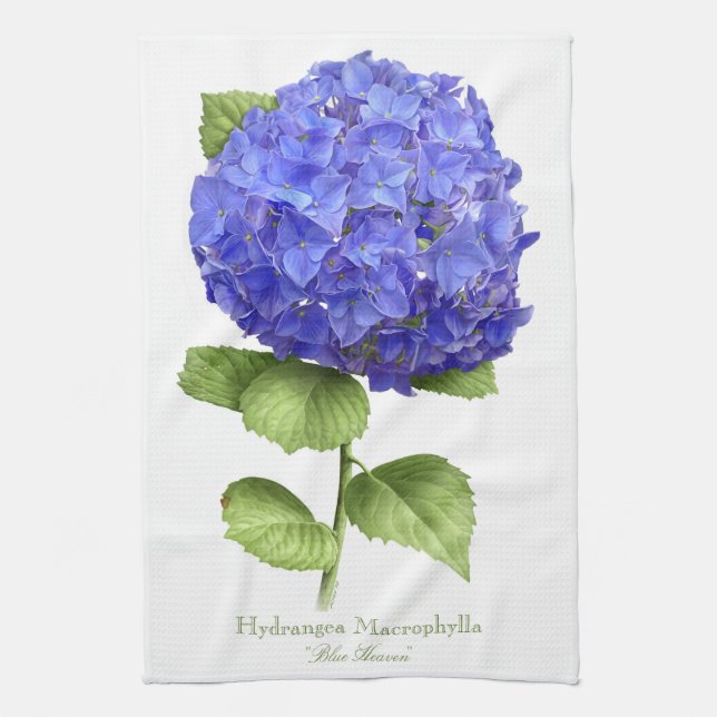 Blue Hydrangea Kitchen Towel (Vertical)