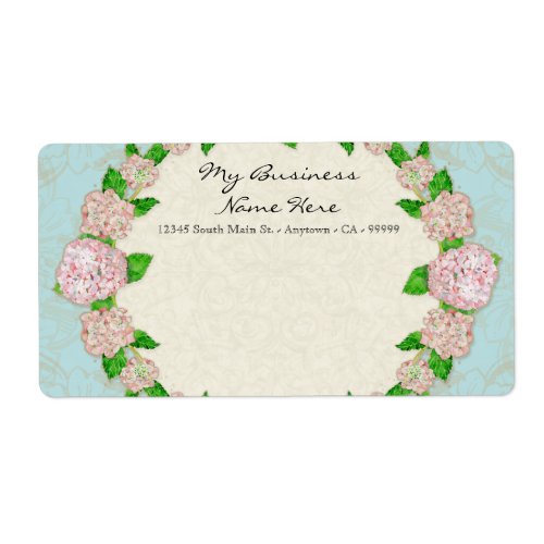 Blue Hydrangea Lace Floral Formal Elegant Business Label