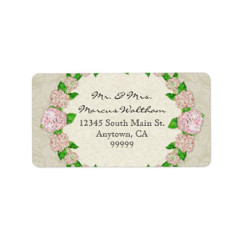 Blue Hydrangea Lace Floral Formal Elegant Business Label