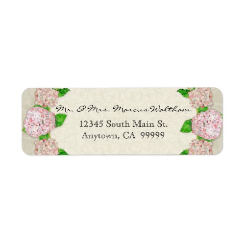 Blue Hydrangea Lace Floral Formal Elegant Business Label