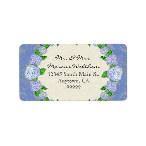 Blue Hydrangea Lace Floral Formal Elegant Business Label