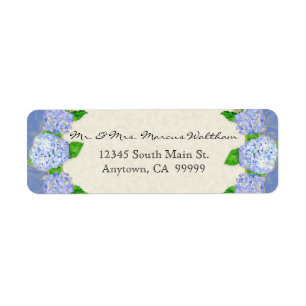 Blue Hydrangea Lace Floral Formal Elegant Business Label