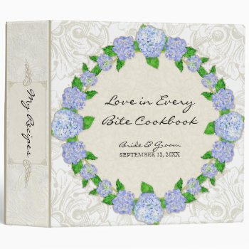 Blue Hydrangea Lace Floral Formal Elegant Weddings 3 Ring Binder by VintageWeddings at Zazzle