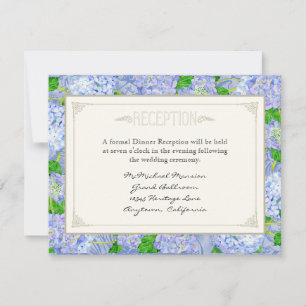Blue Hydrangea Lace Floral Formal Elegant Weddings Invitation